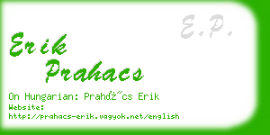 erik prahacs business card